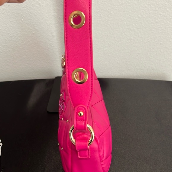 Juicy Couture | Raspberry Tart Pink Nag w/ Crossbody & Iconic Logo Bag Charm - Picture 5 of 9